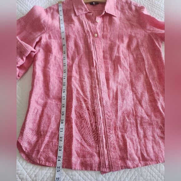 Talbots linen button down shirt blouse - Picture 8 of 9